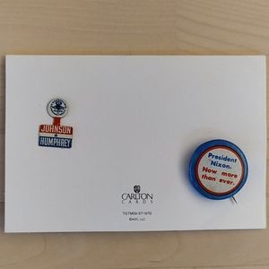 Vintage US Political Pins - Johnson and Nixon